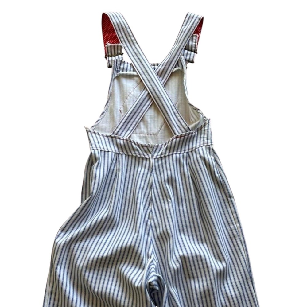 1970s Bell bottom Overalls Striped with star patch 26x31 vintage 70s - Picture 9 of 9